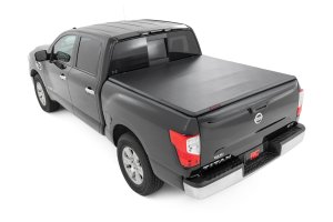 Nissan TITAN Soft Tri-Fold Bed Cover - Rough Country - Tri-Fold Vinyl - '17-'23
